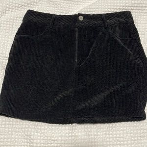 Black Corduroy Women's Skirt